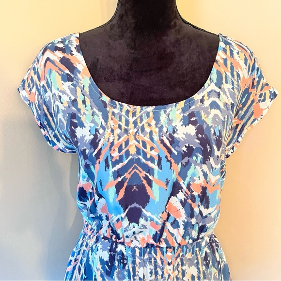 AMERICAN EAGLE OUTFITTERS Strappy Open Back Pocketed Multicolor Dress Sz S - Picture 4 of 9